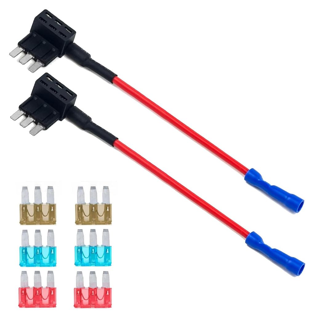 Add-a-Circuit Fuse Tap Adapter, 2 Pack Micro 3 ATM Fuse Taps, Blade Fuses Expandable Holder TAP ADD 