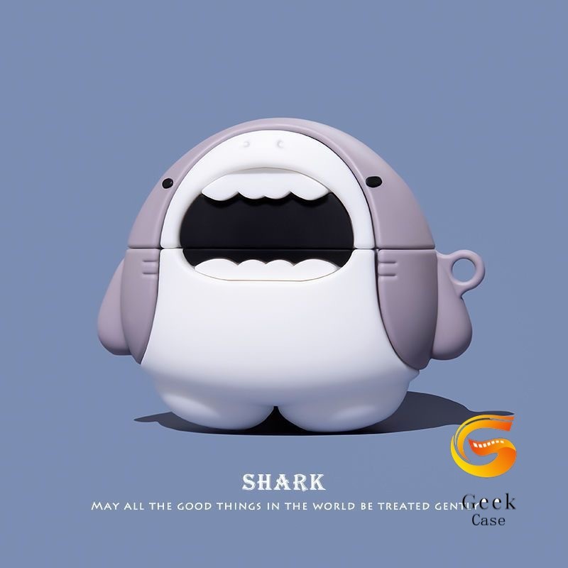 Geek สําหรับ GOOJODOQ J201 J206 J228 J229 เคสหูฟังบุคลิกภาพรูปแบบฉลาม