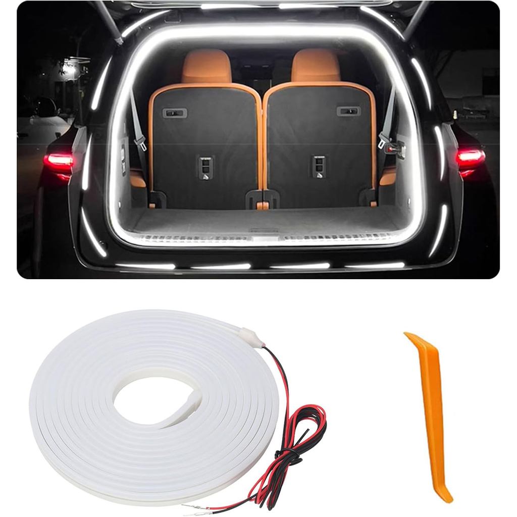 Car LED Strip Lights, Dynamic Trunk Ambient Light, White Colors 157.48" Flexible Led Light Strip, Ea