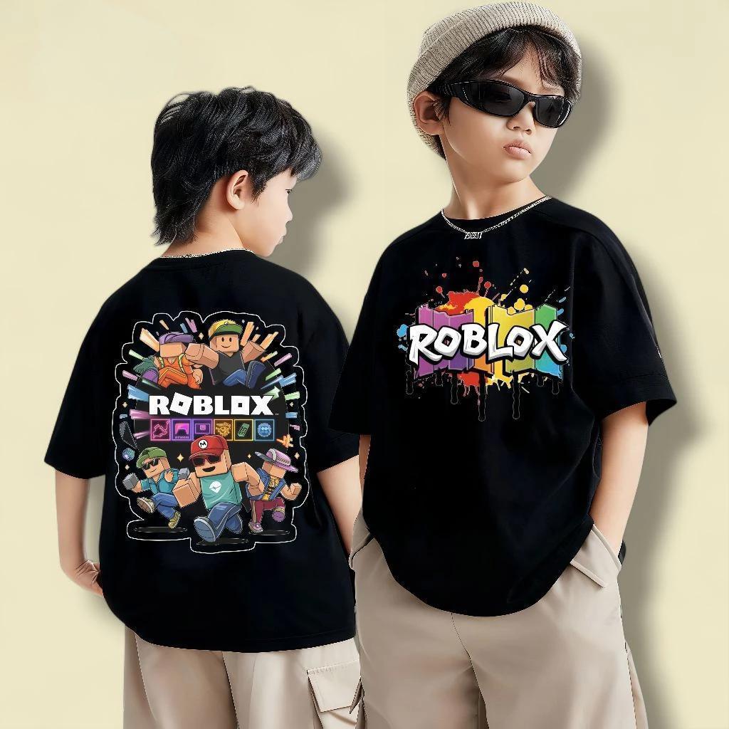 KATUN Lsingers Kids Roblox เสื้อยืดสีดําสําหรับเด็กอายุ 6 ถึง 13 ปีล่าสุดผ้าฝ้ายแฟชั่น K321