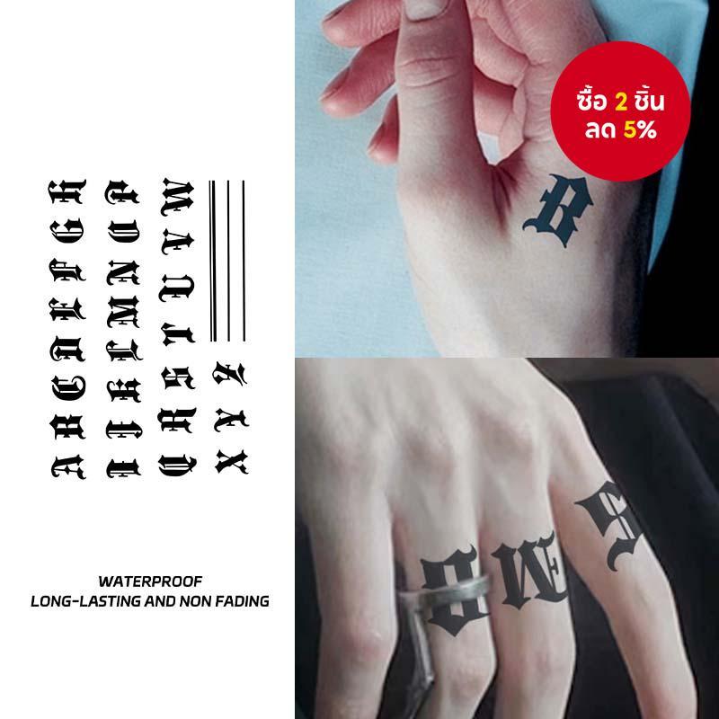 สติ๊กเกอร์แทททูชั่วคราวกันน้ำ ดีไซน์นิ้วอักษรสำหรับศิลปะการตกแต่งร่างกายที่ทันสมัย Unisex