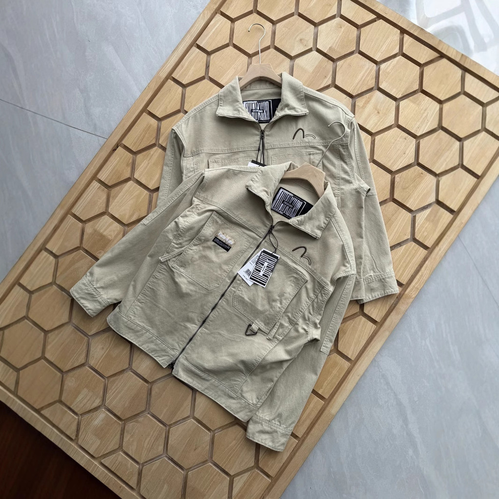 Evisu New Style Mens Harrington Functional Loose Cargo Jacket Coat