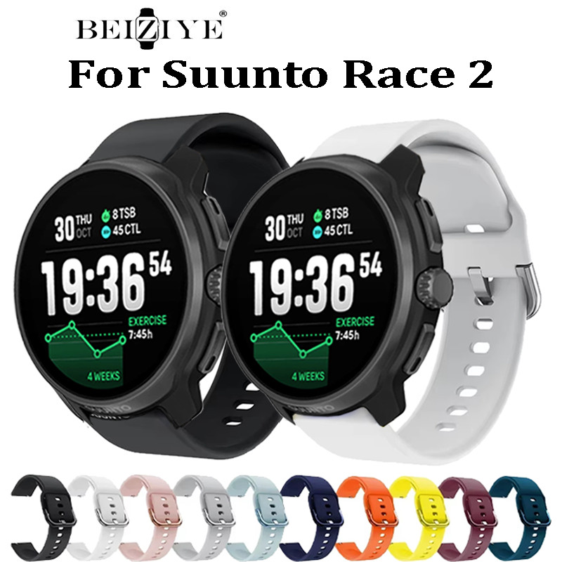 สายซิลิโคนแบบสปอร์ตสําหรับ Suunto Race 2 หัวเข็มขัดสีสันสดใสสําหรับ SUUNTO RACE 2 สร้อยข้อมือ