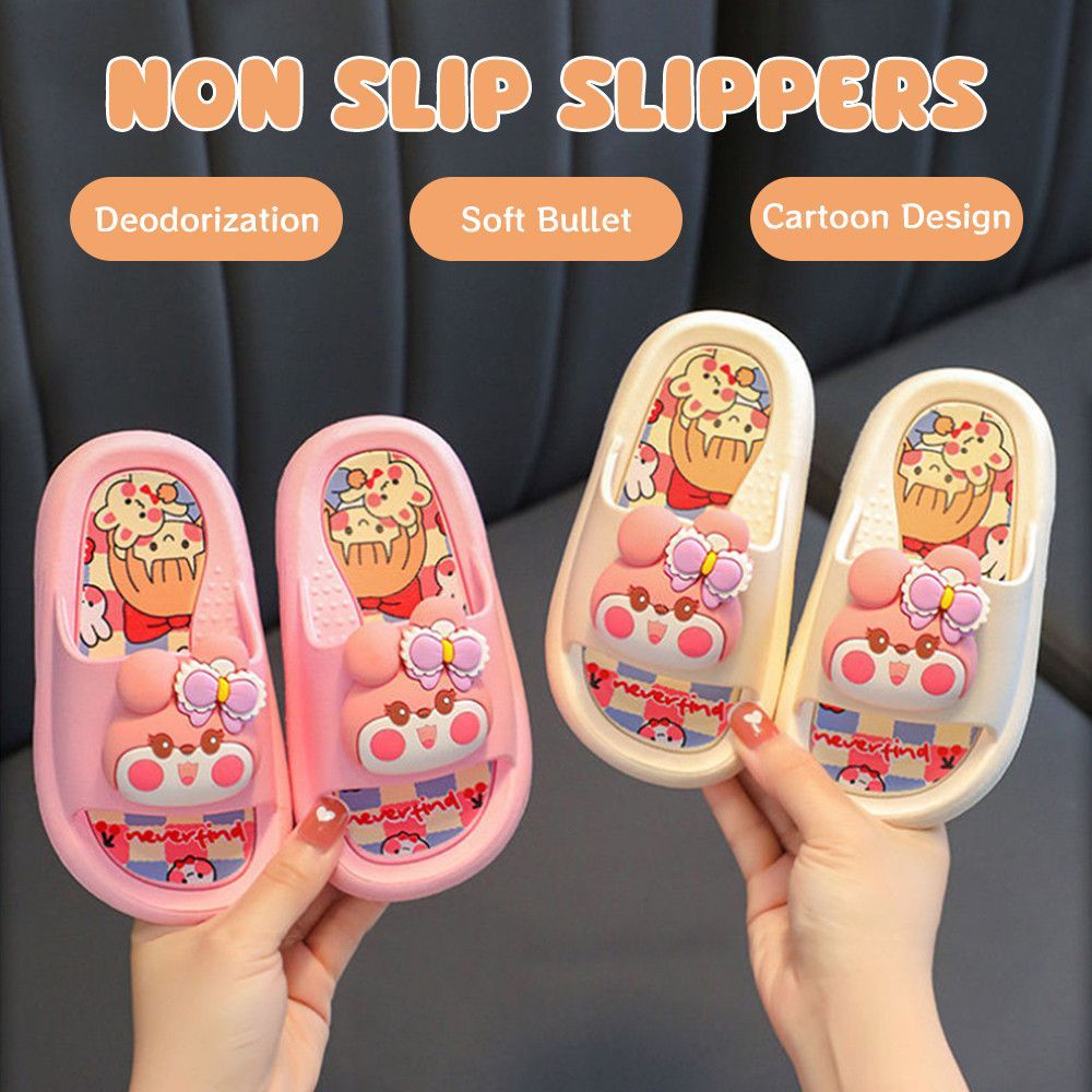 รองเท้าแตะการ์ตูนกระต่ายน่ารัก ออกแบบให้มีน้ำหนักเบาที่เหมาะสำหรับเด็กวัยหัดเดิน ปลอดภัยด้วยระบบกันล