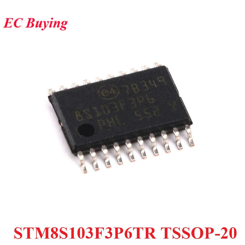 STM8S103F3P6TR TSSOP-20 STM8S103 STM8 103F3P6 8S103F3P6 16MHz/8KB แฟลช 8Bit Microcontroller MCU Cont