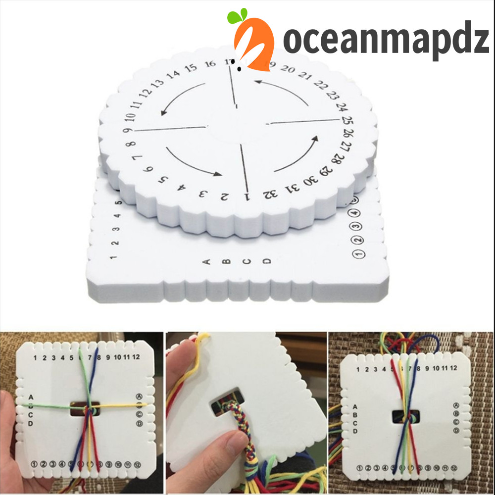 OCEANMAPDZ เครื่องมือทําด้วยมือรอบและสแควร์แผ่นถัก Braiding Disc/Disk Kumihimo เชือกทอผ้า