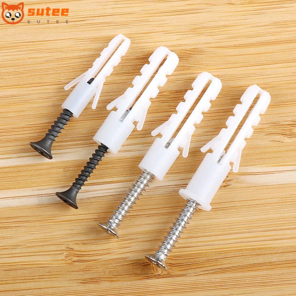 SUTEE 10 ชุด/แพ็คสกรูขยายสําหรับไนลอนพลาสติกยิปซั่มบอร์ดทนทานปลั๊กผนังบ้านปลอกพาย Drywall Anchor