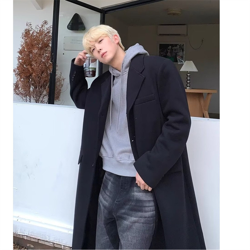 เสื้อคลุมผู้ชาย SEACHENIC กันลม สไตล์อังกฤษ สีทึบ ระดับเข่า — صورة 5
