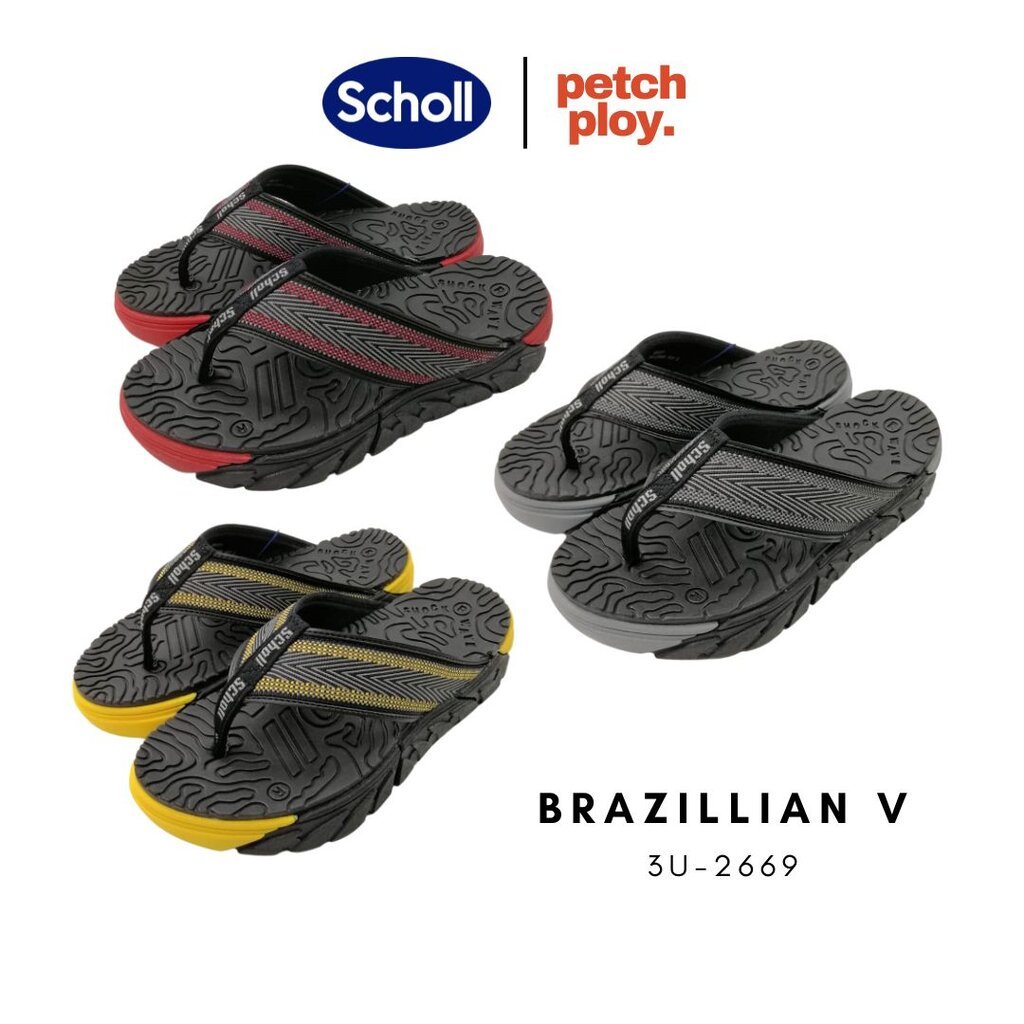 รุ่นขายดี!! Scholl รุ่น BrazillianV รองเท้าสกอลล์ของแท้ รหัส 3U-2669