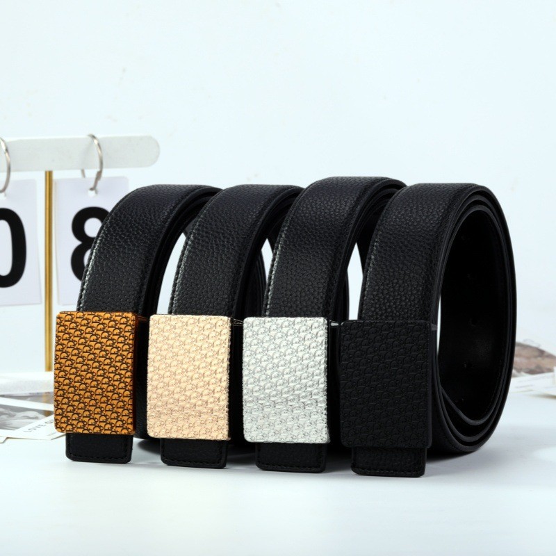 เข็มขัดหนังวัวคุณภาพดีสำหรับผู้ชาย สไตล์โมเดิร์น buckle แบบ T letter เข้าได้กับทุกโอกาส