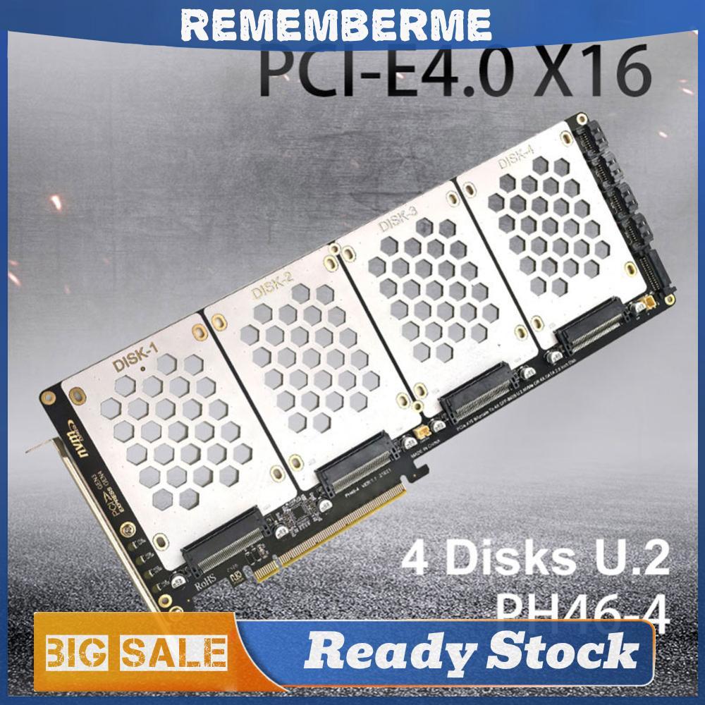 4 พอร์ต NVMe อินเทอร์เฟซ PCIe X16 Converter การ์ดเมนบอร์ดสนับสนุน PCIe X4x4x4x4 Bifurcation U2 NVME 