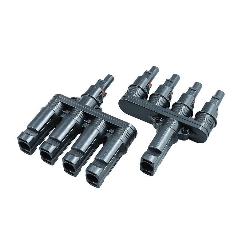 T-Type/H-Type 5-Way 4-Way 1MC4 Photovectic Connector Solid Copper Rod Over 50A Current IP68 กันน้ําโ