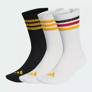 adidas ไลฟ์สไตล์ ถุงเท้าความยาวครึ่งแข้งรองรับแรงกระแทก 3-Stripes แพ็ค 3 คู่ Unisex สีขาว KE5501