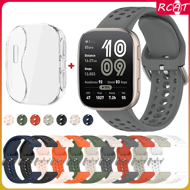 สายรัดกรณี for Smartwatch Amazfit Bip 6 หน้าจอ TPU เต็มรูปแบบปกป้องสายรัดซิลิโคนอย่างเป็นทางการ