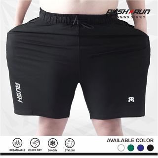 Rush n Run Celana Pendek Olahraga Pria Big Size Jumbo 3xl sampai 6XL Lari Running Bahan Dry Fit