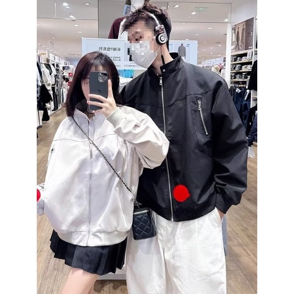 urthe.official แจ็คเก็ตอาย เสื้อโค้ททำงานปกมีซิปหลายแบบสำหรับผู้หญิงเสื้อแจ็คเก็ตบอมเบอร์แบบลำลองสำห