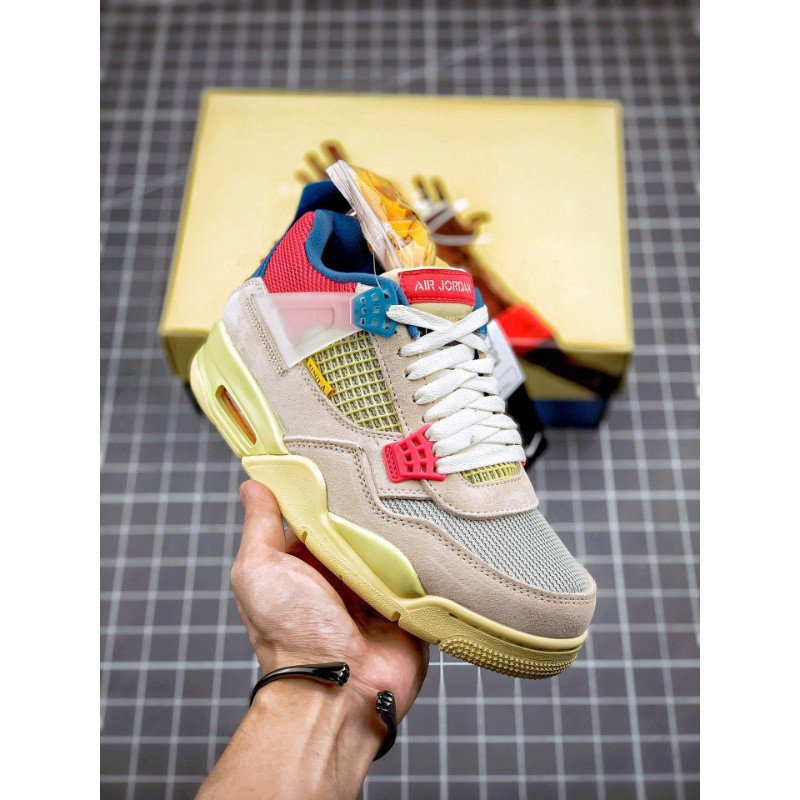 NK-AJUnion LA x Jordan 4 Retro AJ4 รองเท้าผ้าใบสําหรับผู้ชายและผู้หญิง-*&&&