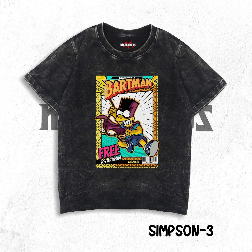 Simpson Kids เสื้อยืดล้างเสื้อยืด Unisex SIMPSON 3-22