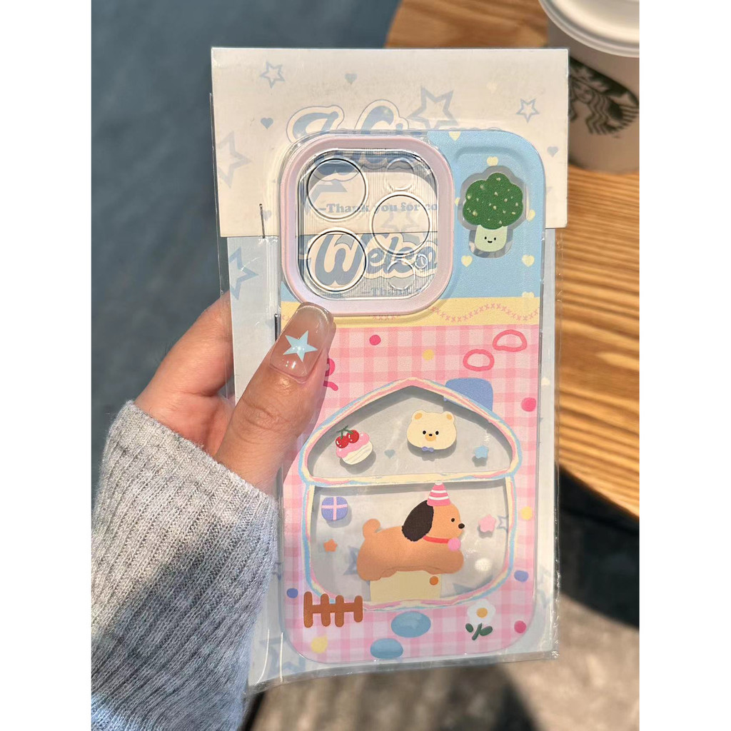 Ins ลายสก๊อต Puppy House Kitty นุ่มโปร่งใสรูปแบบ Anti-Fall เคสโทรศัพท์สําหรับ iPhone 16 Promax 15 Promax 12 13 Mini 14plus 11 Pro Max X XS XR XS Max 7 8 plus Se2020 6G 6Plus