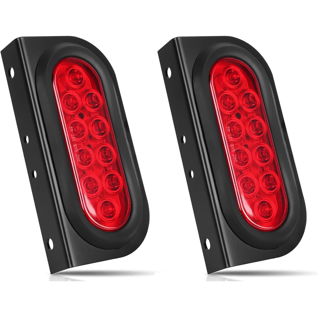 LIMICAR Oval Trailer Lights, Trailer Light Bracket, 6" inch Trailer Tail Light with Flush Mount Grom