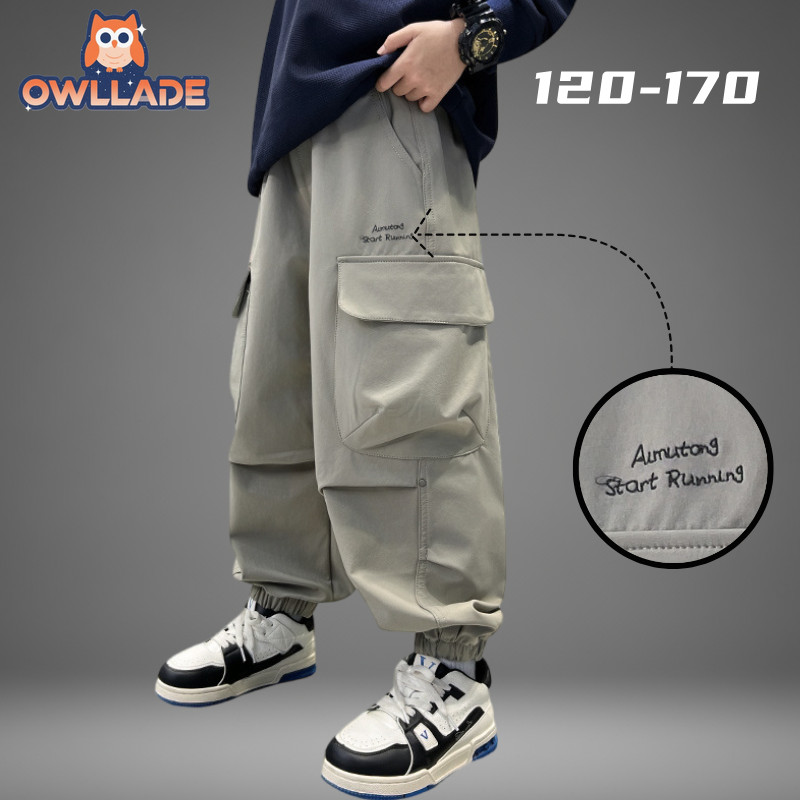 OWLLADE กางเกงจ็อกเกอร์คาร์โก้สำหรับเด็กBoy 2109 สีกากี B02 ไซส์4T-1