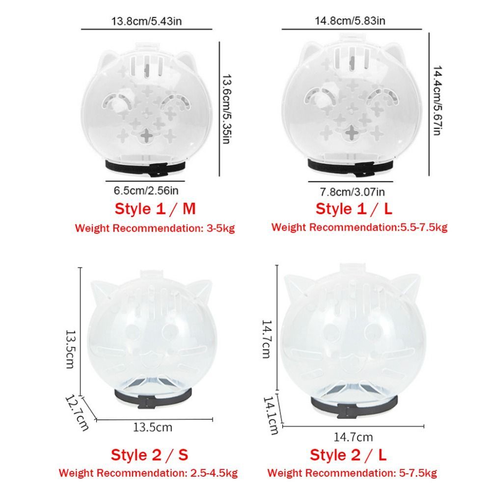WUPEI Cat Space Hood,โปร่งใสAnti-Licking Breathable Cat Muzzle,Anti-Bite Anti Scratch Cat Groomingอุปกรณ์เสริมแมวฝาครอบหมวกนิรภัย ราคา ถูกที่สุด ดีลบีเคเค แกลเลอรีภาพที่ 2