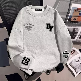 Top.street [COD] สเวตเตอร์ แขนยาว คอกลม สไตล์ลำลอง พิมพ์ลาย DEKKRY (ใส่ได้ทั้งหญิงเเละชาย) ไซซ์ M-3XL