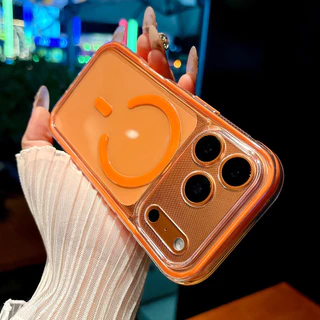เคสโทรศัพท์อะคริลิคแม่เหล็กสําหรับiPhone 17 Pro Max 17 Air 16 Plus 15 14 13 12 11 Anti Slip Edgeกันกระแทกป้องกันปลอก