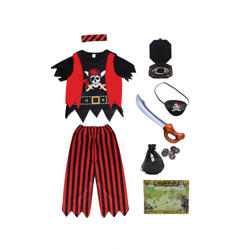 ชุดโจรสลัดเด็ก ธีม Pirates of the Caribbean สำหรับงานแสดงและวันฮาโลวีน