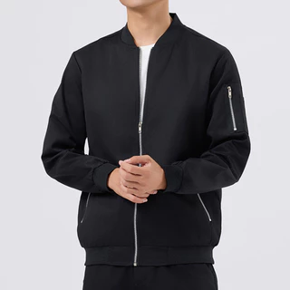 M-5XL เสื้อแจ็คเก็ตบอมเบอร์สไตล์อเมริกันสำหรับใส่ทำงาน เสื้อโค้ทคอเบสบอลสำหรับผู้ชาย เสื้อแจ็คเก็ตสำหรับผู้ชาย