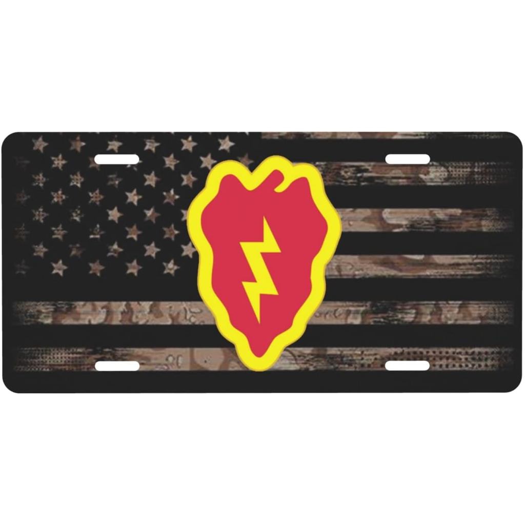 US 25th Infantry Division ส่วนบุคคลป้ายทะเบียนอลูมิเนียมด้านหน้าเหมาะสําหรับเล่นกลางแจ้ง 6 X 12 นิ้ว