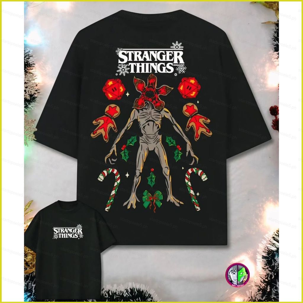 สเวทเชิ้ตแขนสั้น ผ้าฝ้ายหนา ธีม Demogorgon จากซีรีย์ Stranger Things ตอนที่ 5