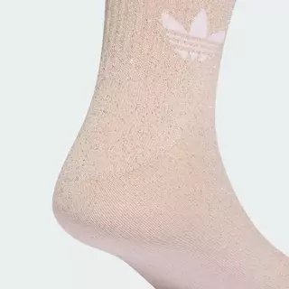 adidas ไลฟ์สไตล์ ถุงเท้าความยาวครึ่งแข้ง 3-Stripes Glitter (2 คู่) Unisex สีชมพู KD0966