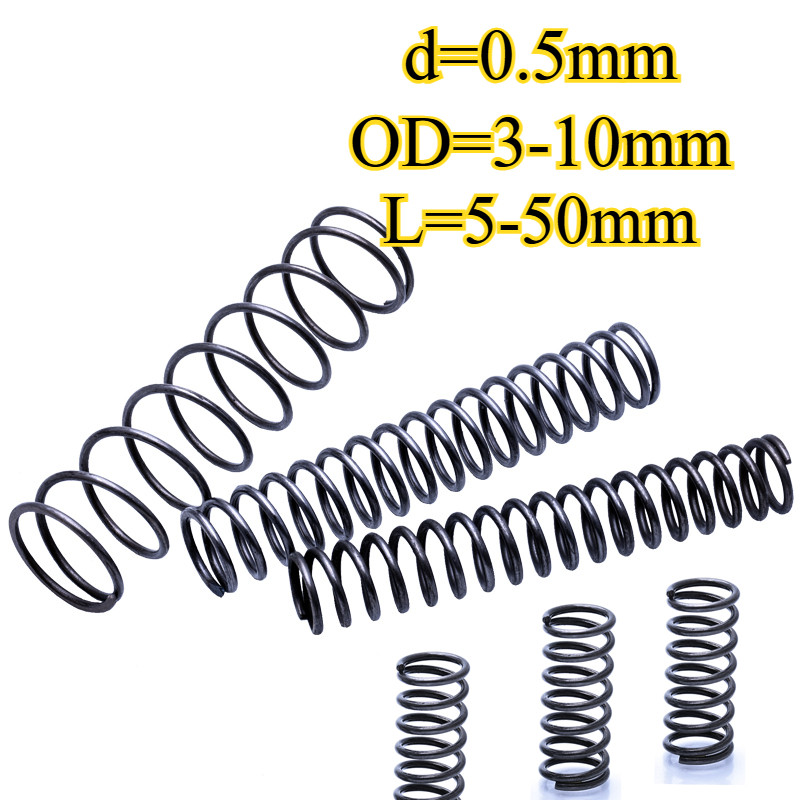 สปริงกด-สปริงดัน เหล็กสปริง เหล็กแมงกานีส 65Mn d=0.5mm*OD=3-10mm*L=5-50mm【BQ-MB-1】 - รูปที่ 5