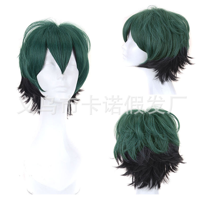 วิกผม Cosplay My Hero Academia Midoriya Izuku แบบม้วน มีหลายสี (เขียว, ดำ, และสีไล่ระดับ)