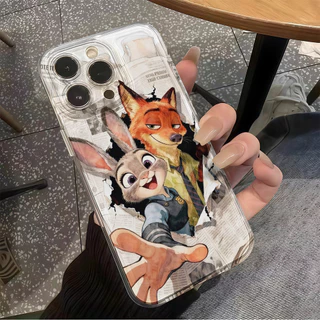 เคสไอโฟน11 ซูมสองครั้งตลกกระต่ายกระต่ายอ่อนนุ่ม สำหรับ iPhone 13 16 17 11 15 14 12 Pro Max 15 7 8 16 14 Plus XR X XS Max
