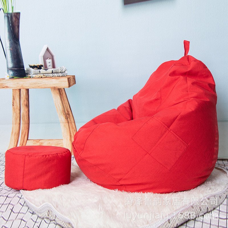 เหยียบผ้าผ้าฝ้ายผ้าลินินสตูลสไตล์ใหม่ ผู้มีอิทธิพล ถั่วกระเป๋าขี้เกียจเก้าอี้ห้องนั่งเล่นเสื่อทาทามิ