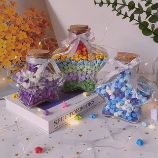 ชุดดาวกระดาษพับโอริกามิ DIY สีการ์ตูนดาวแห่งความปรารถนา โอริกามิทำมือ