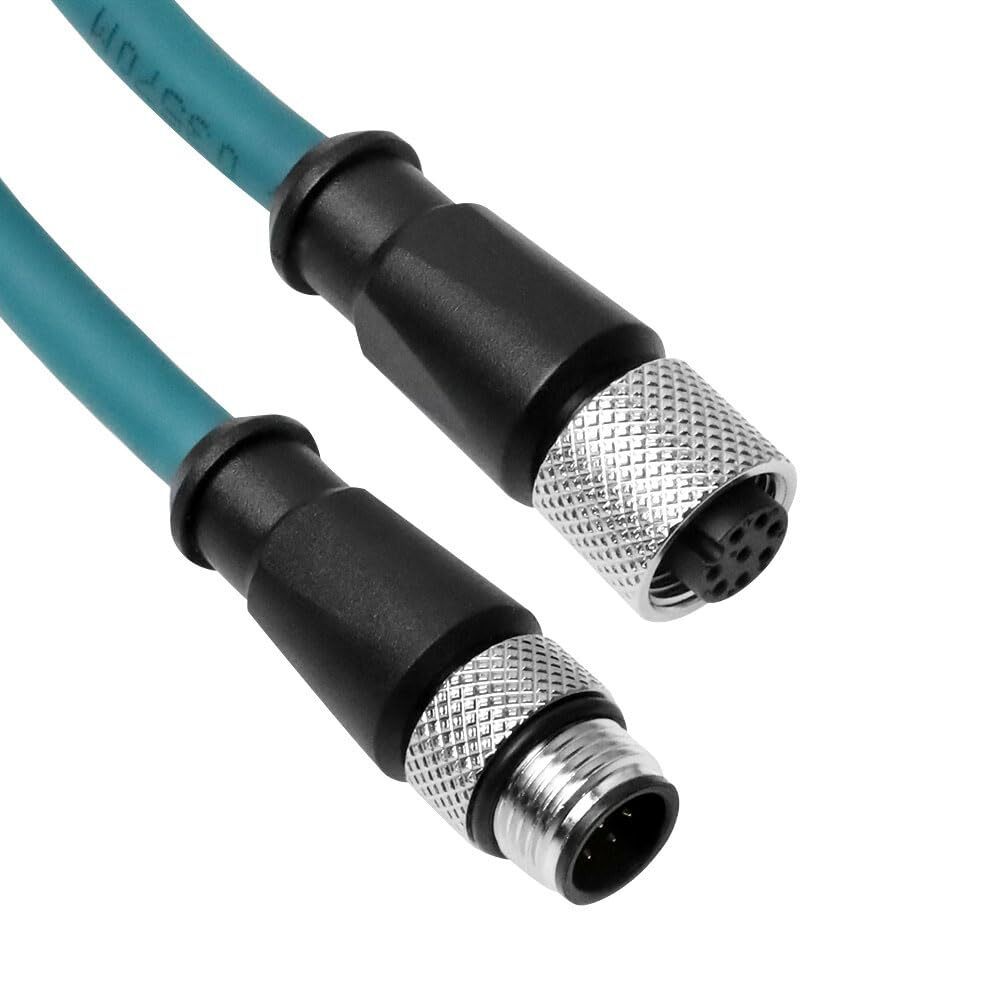 M12 A-รหัส 8 Pin to Female Cat6 High Flex Sensor Connector สําหรับ Cognex 5M/16.4ft