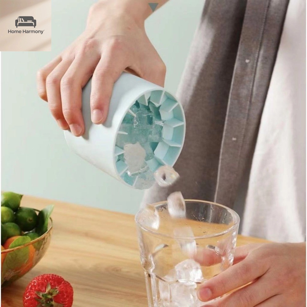 แม่พิมพ์น้ําแข็งซิลิโคนทรงกลมตู้เย็น ทําเอง โฮมเมดถังน้ําแข็งถาดน้ําแข็งแม่พิมพ์ถังซิลิโคน A00089