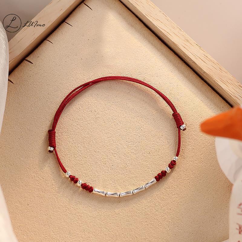 LUImo Lucky Bamboo Handmade String สร้อยข้อมือคู่สร้อยข้อมือแฟชั่นสไตล์จีนเชือกมือเพื่อนของขวัญใหม่
