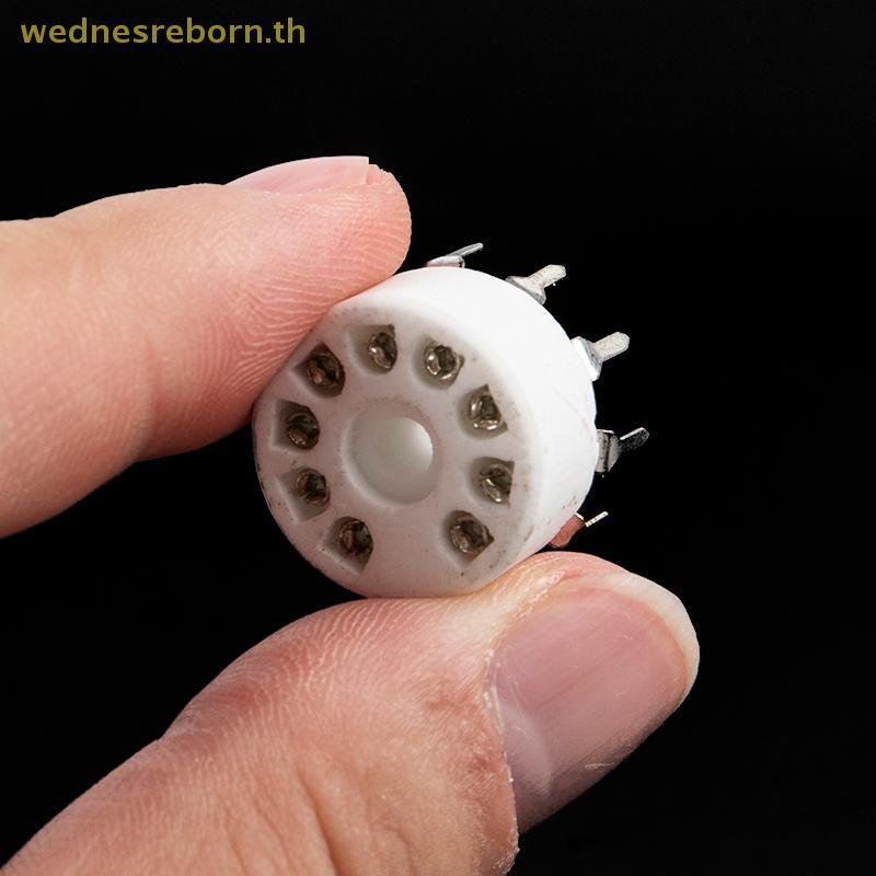 # WDBTH # 5 ชิ้นเซรามิค 9pin B9A PCB Mount Tube Socket 12AX7 12AT7 Hifi Audio Vintage AMP .