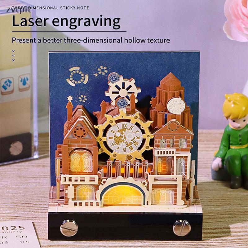 [ZPT] ปฏิทินชิ้นเวลา 2026 ปฏิทินตั้งโต๊ะพร้อมไฟ LED 3D ปฏิทินฉีกขาดกระดาษแกะสลัก Art Pad Notepad ของขวัญสําหรับคริสต์มาสพิธีขึ้นบ้านใหม่เดสก์ท็อปตกแต่ง TH - รูปที่ 4