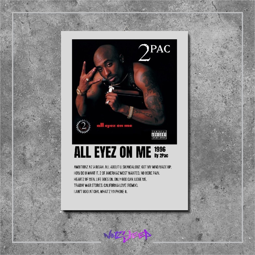 โปสเตอร์ Frameless ปกไม้เพลงอัลบั้ม All Eyez On Me 2Pac เหมือนโลกโปสเตอร์สุนทรียศาสตร์วงดนตรีโลหะ hd
