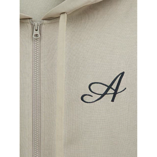 AIIZ เสื้อฮู้ดผู้ชายแบบซิปผ้าดับเบิ้ลนิตปักลาย AIIZ Men’s Embroidered Logo Hoodie