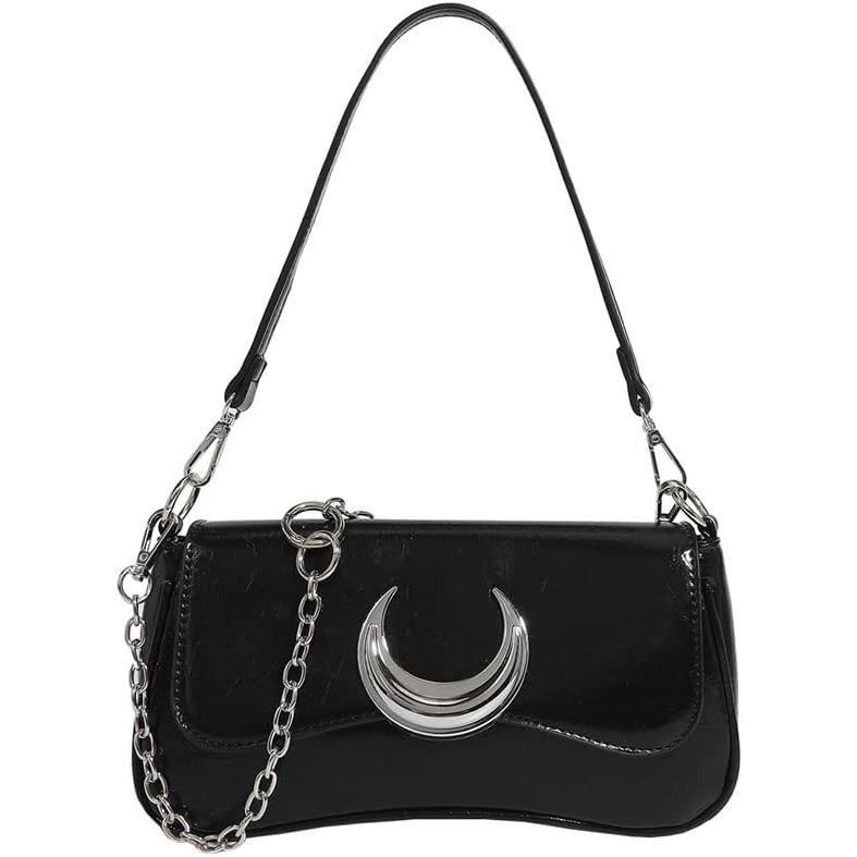 Sunwel Fashion Multi-Ways Moon Purse 2000s Y2k Crossbody Crescent Handbag Double Straps Satchel Shou