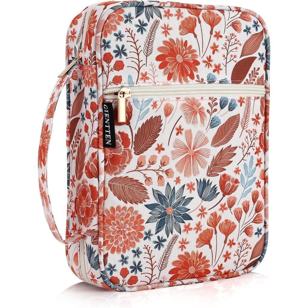 Bible Cover for Women with Flowers Printing, Bible Case,Bible Bag, Study Bible Case,Covers for Bible