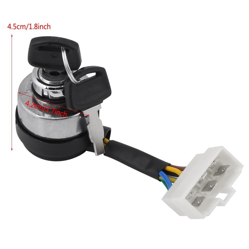 Key Switch of 6 Wire Ignition Start Ignition Start Key Switch Start Starter for 2.5-6.5KW 188F Gas G