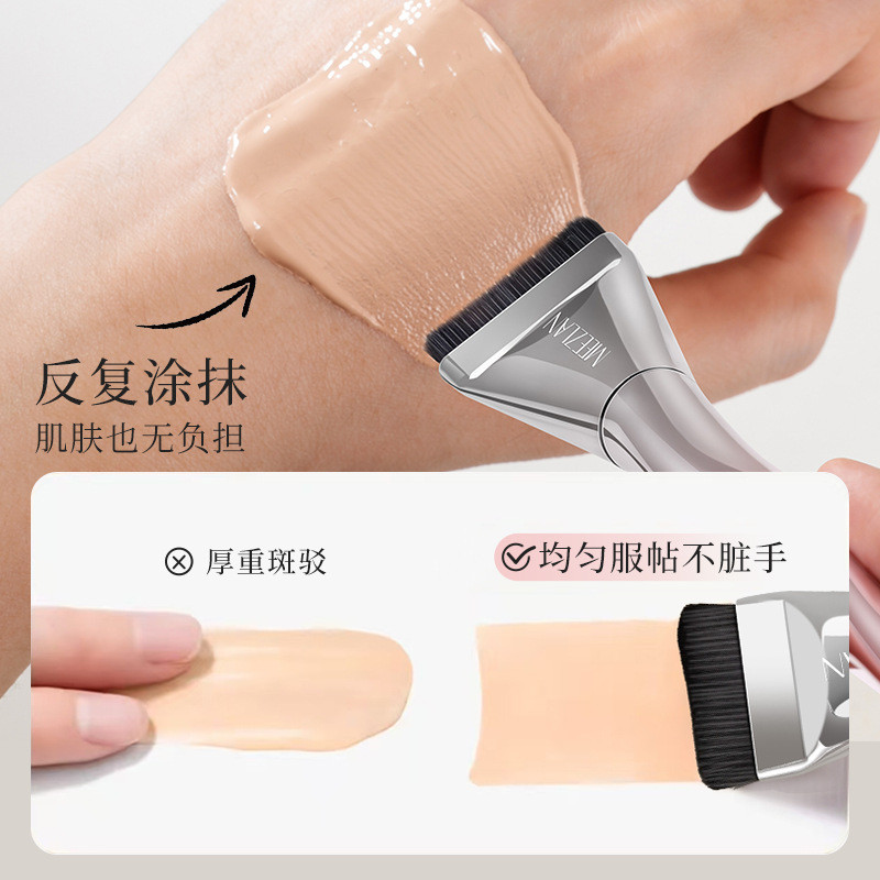 Beauty Plant Orchid แปรงรองพื้นแบบไม่มีรอยต่อคําเดียวไม่มีเครื่องหมายแปรงแต่งหน้าแป้งรองพื้นที่มีควา