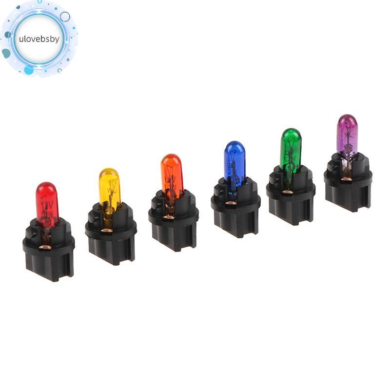 Ulovebsby 10PCS T5.5 หลอดไฟ Led W1.2WCar ไฟภายใน Dashboard ตัวบ่งชี้ความร้อน Wedge Auto เครื่องมือโค